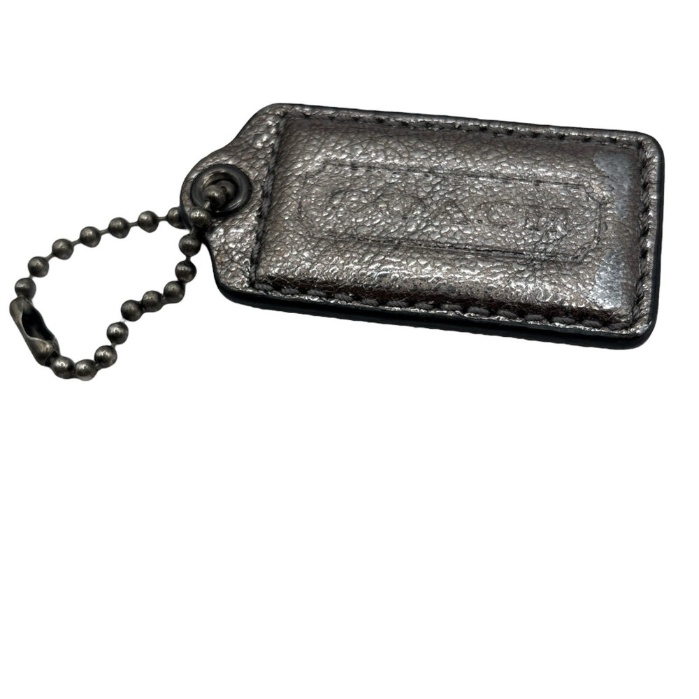 COACH Dark Gray Patent Leather Replacement Purse‎ Handbag Hang Tag Charm